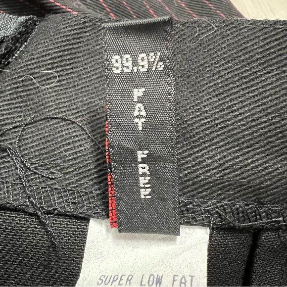 NWT vintage Black red pinstripe bondage skirt Super Low Fat for hot topic sz S - Picture 10 of 10